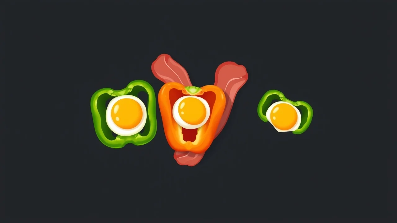 Bell Pepper Egg Rings with Lean Turkey Bacon