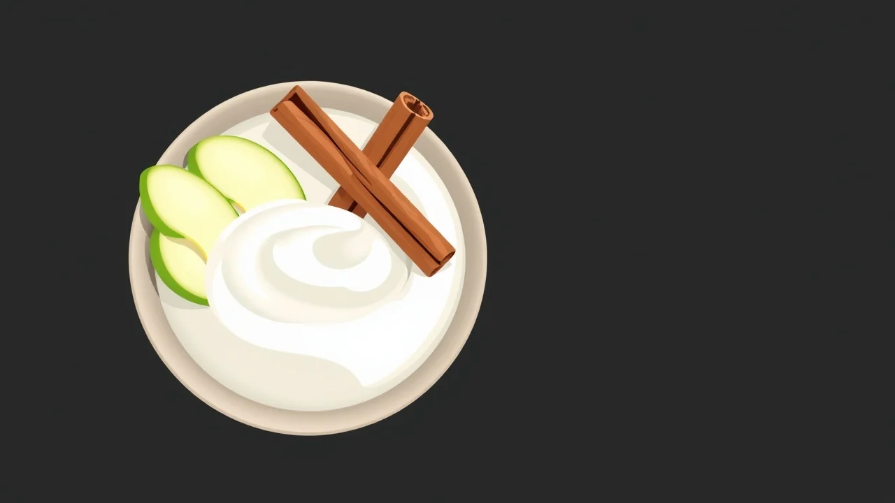 Skyr Bowl with Sliced Apple and Cinnamon