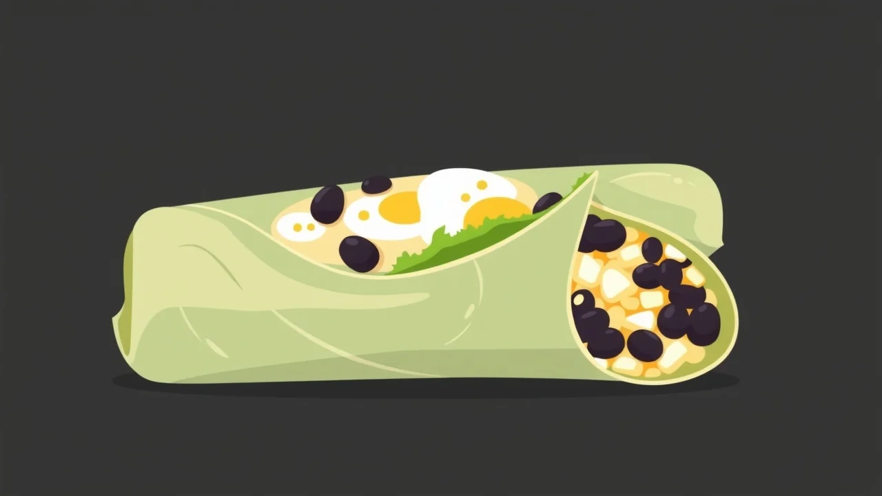 Black Bean and Egg White Breakfast Burrito