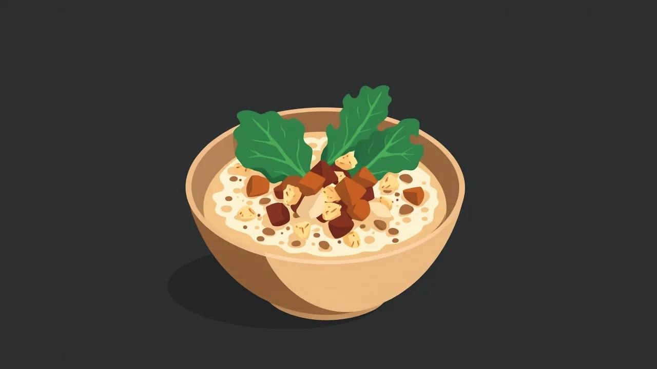 Tempeh and Kale Savory Oats