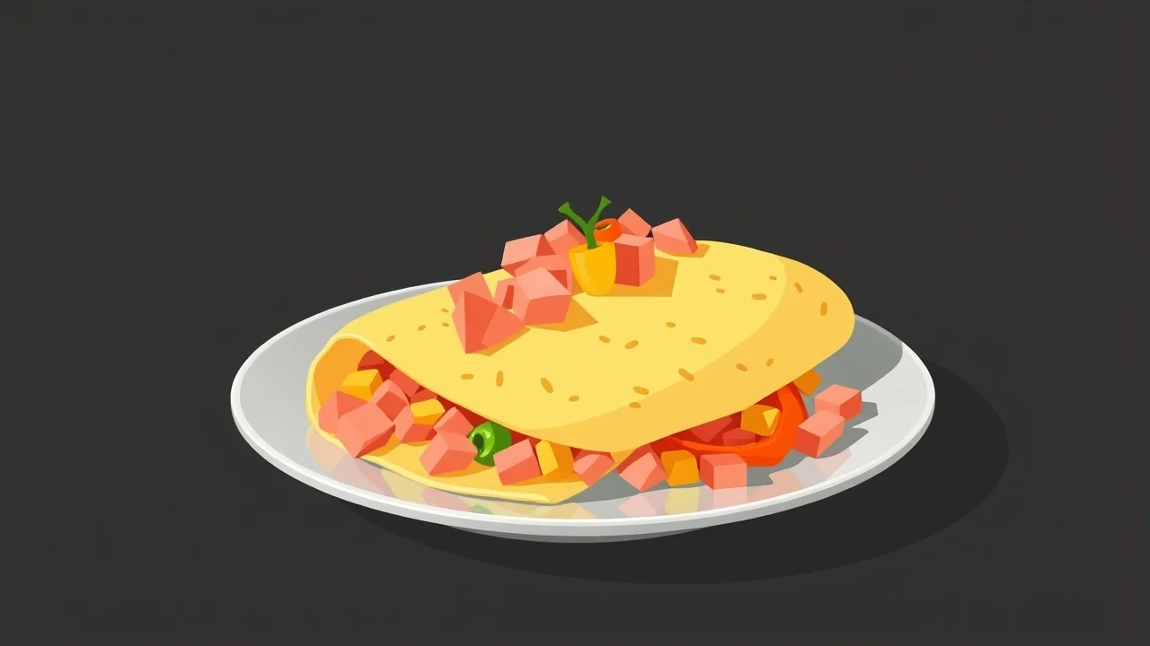 Western Omelet with Ham and Peppers