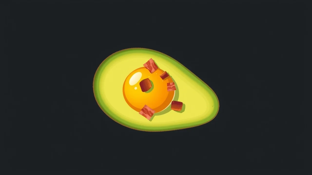 Avocado Baked Eggs with Bacon Bits