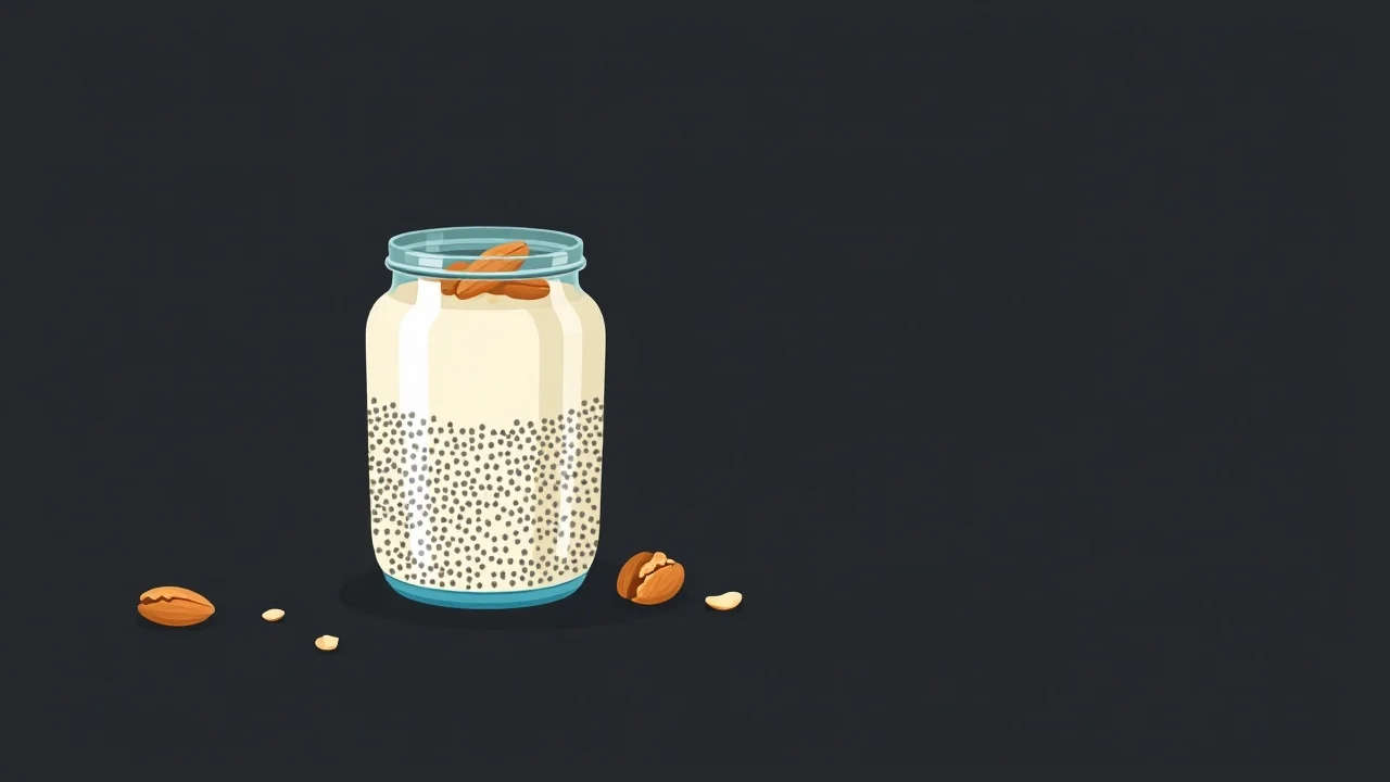Chia Seed Pudding with Unsweetened Almond Milk and Walnuts